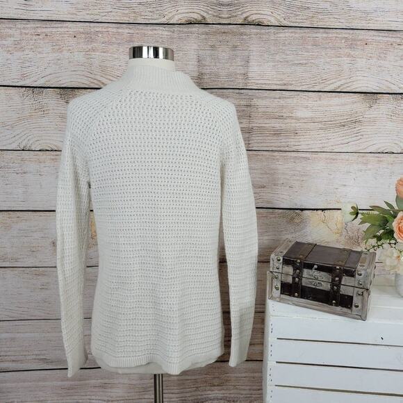 Lou & Grey Women’s Cable Knit Open Cardigan Ivory Pockets Size XS - Picture 3 of 6